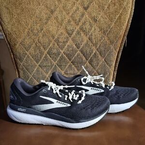 Brooks Ghost 16 Black White Lace Up Road Running Sneakers Shoes